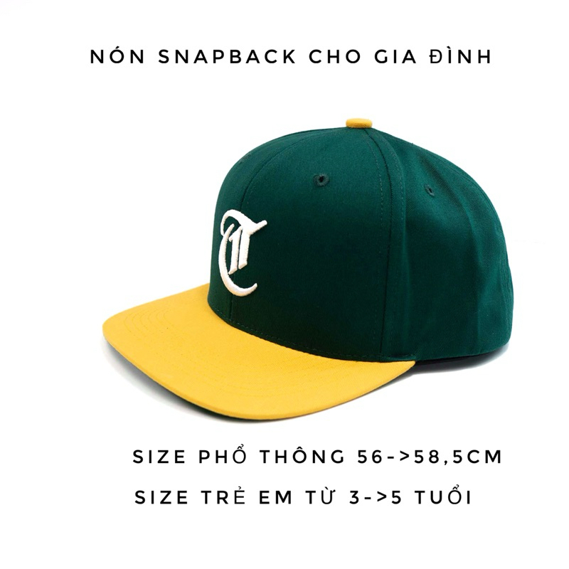 Nón snapback vải xanh lá logo chữ T brand One Hat