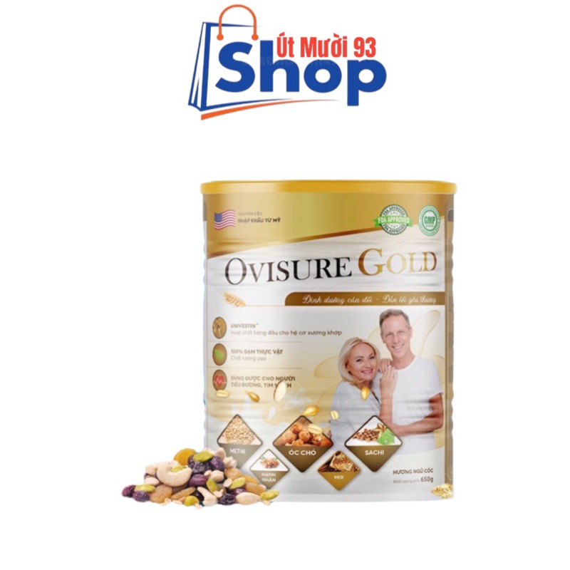 [Chính hãng] Sữa hạt xương khớp Ovisure Gold lon 650g- giúp xương khớp dẻo dai, linh hoạt