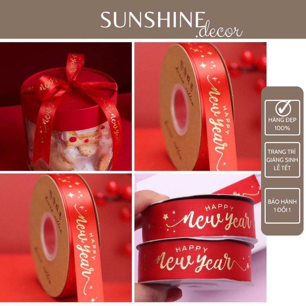Ruy băng thắt nơ gói quà trang trí Noel Giáng Sinh