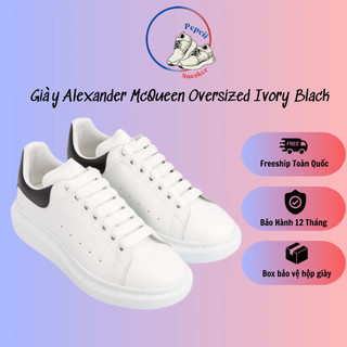 Giày Alexander McQueen Oversized Sneaker ‘White Black’ Đế Tăng Chiều Cao Nam Nữ Full Box PepCii Sneaker