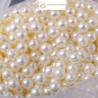 Hạt ngọc trai nhựa có lỗ 8mm - gói 50 hạt