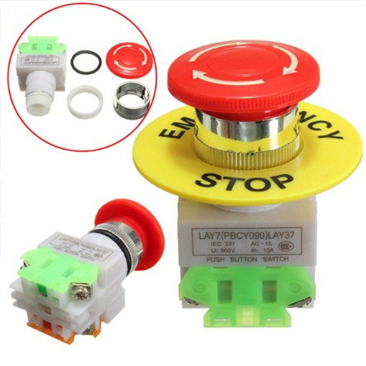 COMBO 10 Nút ấn dừng khẩn Emergency Stop phi 22 - LA37-11DN