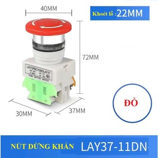 COMBO 10 Nút ấn dừng khẩn Emergency Stop phi 22 - LA37-11DN
