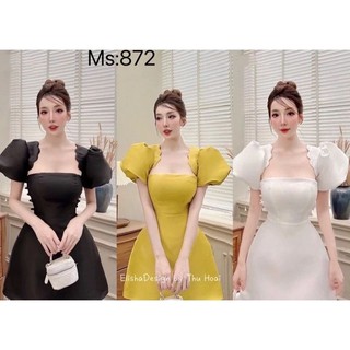 Đầm Tiệc Cúp Ngực Bigsize Chất Tapta Vai Gợn Sóng