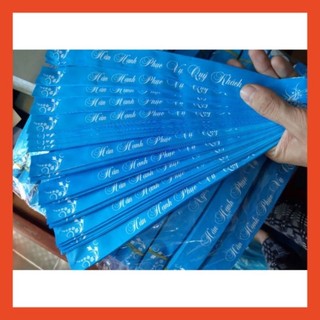 Lốc 100 bao đũa giấy -giấy xo đũa - Giấy bọc đũa - Mẫu 01 - Màu xanh