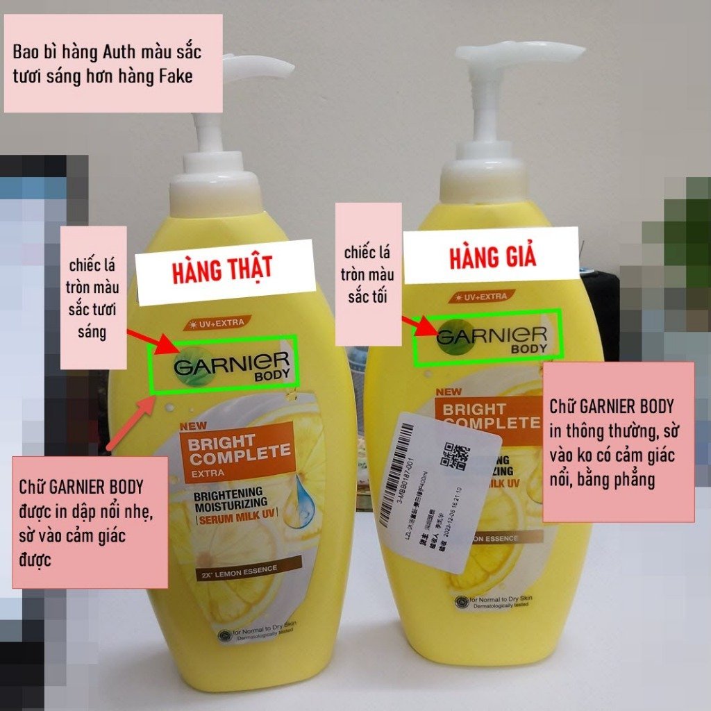 Sữa dưỡng thể Garnier Body Bright Extra lotion cấp ẩm dưỡng trắng da chuyên sâu 400ml