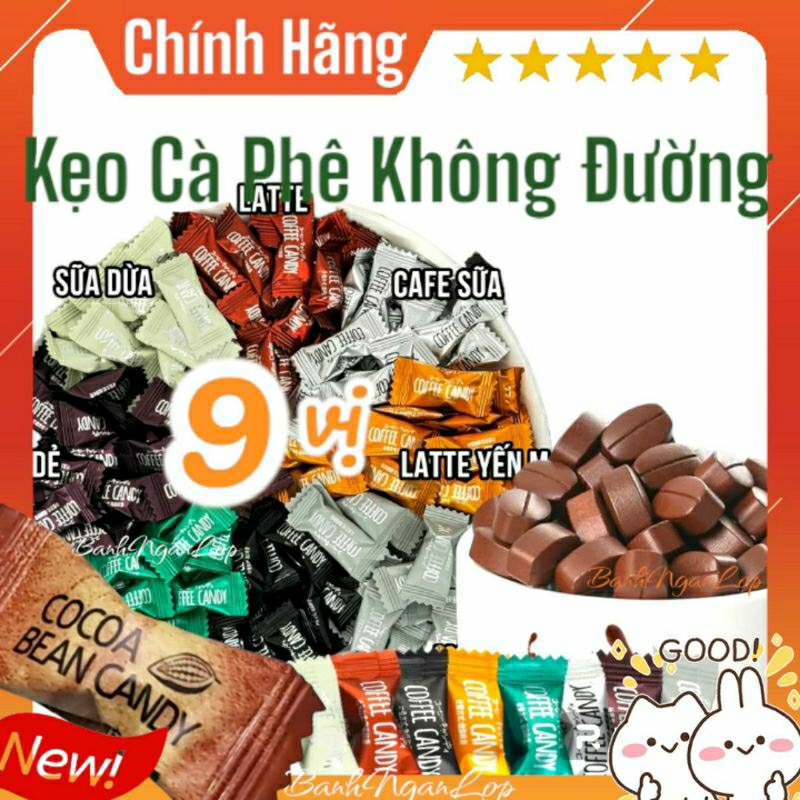 Loại 1 - 500g Mix 9 Vị Kẹo Coffee Không Đường Giảm Cân Pamiriter | Kẹo Cà Phê Cafe Ăn Kiêng