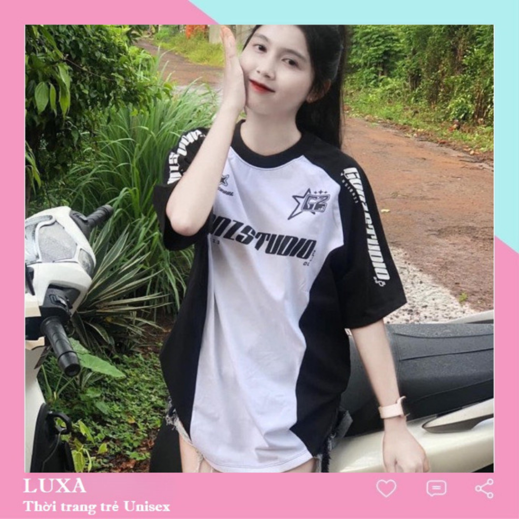 Áo thun tay lỡ unisex nam nữ RAGLAN LUXA, Áo phông unisex form rộng
