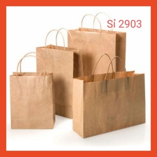 Bộ 10 túi giấy quai giấy soắn - Túi shopping