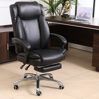 Ghế giám đốc văn phòng bọc da PU cao cấp đệm ngồi êm ái, Ghế văn phòng xoay có ngả lưng và gác chân thư giãn