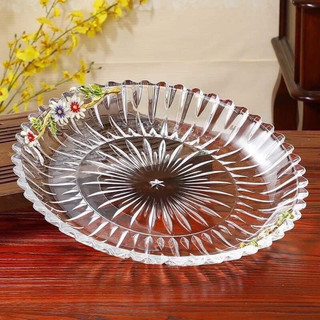 Dĩa thuỷ tinh cao cấp, khay thuỷ tinh tròn deli cao cấp