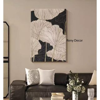 Tranh canvas hoa sen tối giản sang trọng - tranh decor trang trí nhà, căn hộ. trang trí phòng khách phòng ngủ