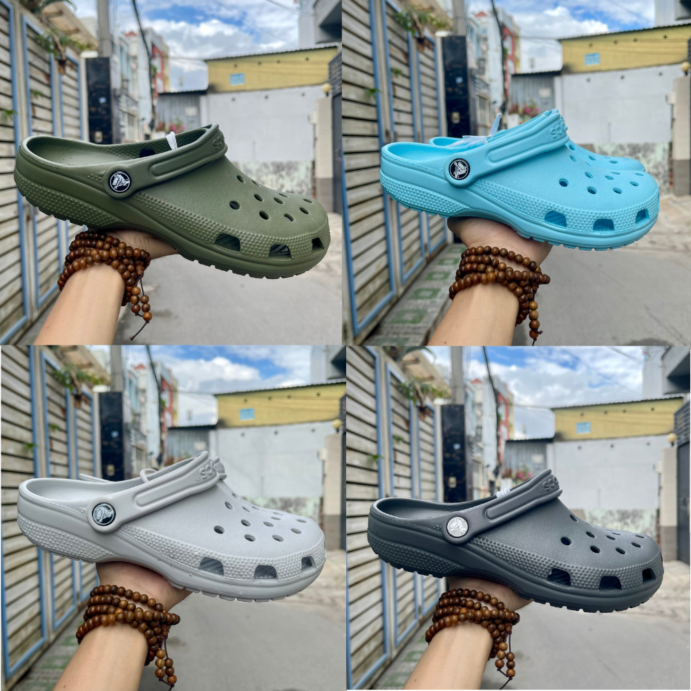 [Hàng nguyên không lỗi cắt] Dép crocs chính hãng nam nữ, dép đi chơi, đi biển bao đẹp, tặng kèm 10 sticker trang trí