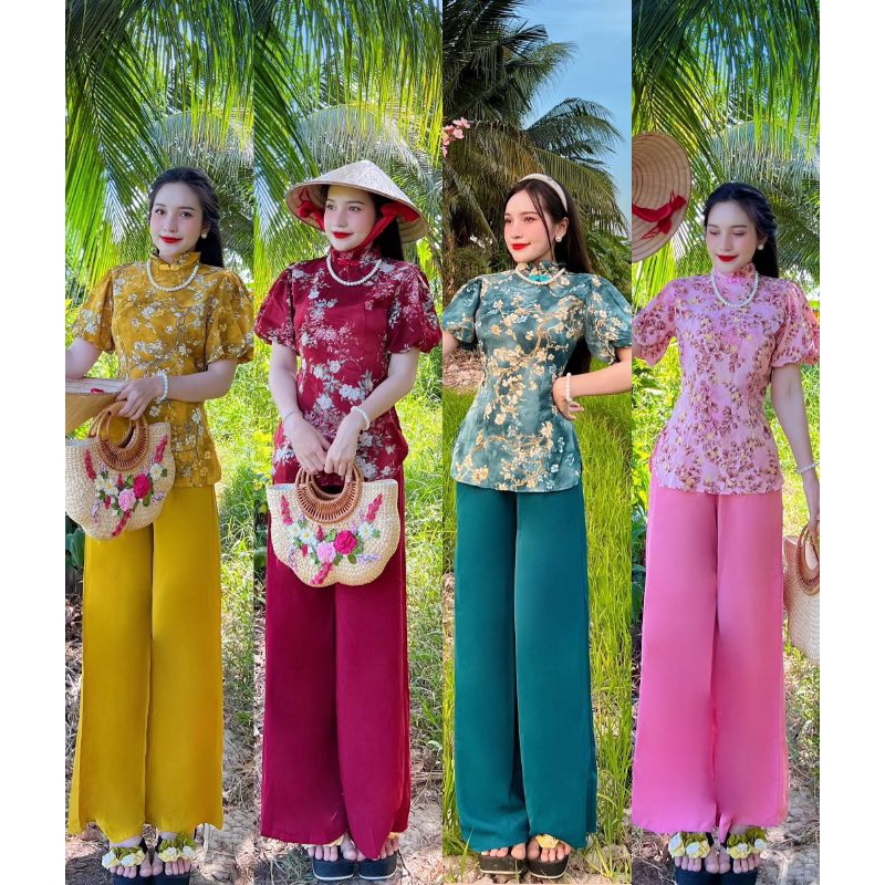 SET LAM CỔ TÀU , NÚT SÒ , TAY BÍ , LỤA MANGO