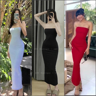  ĐẦM BODY ỐNG CÚP NGỰC DÁNG DÀI MÀU TRƠN DÀY ĐẸP 