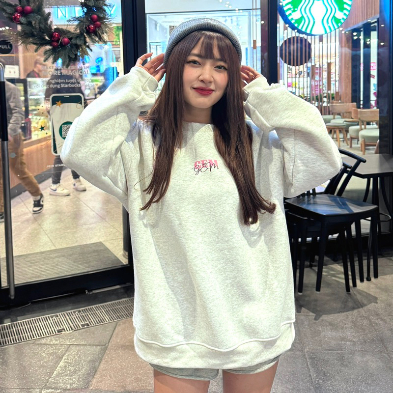 Áo phông / Áo sweater / Áo hoodie nỉ bông in chữ GEM HỒNG nam nữ unisex form rộng mũ 2 lớp form thụng | BigBuy360 - bigbuy360.vn