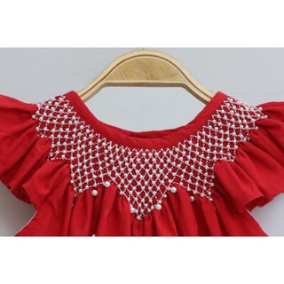 ĐẦM SMOCK ĐỎ ĐÍNH NGỌC