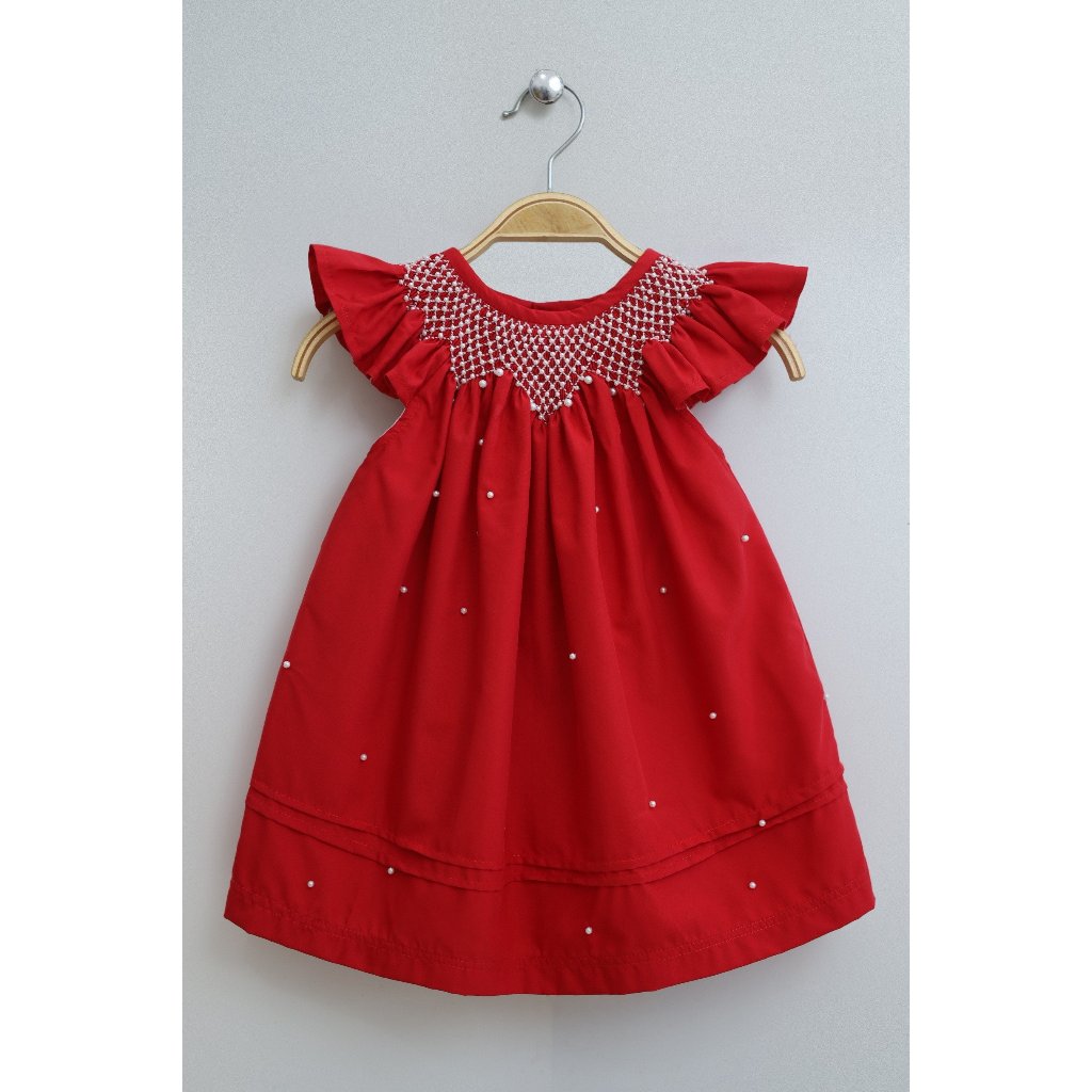 ĐẦM SMOCK ĐỎ ĐÍNH NGỌC
