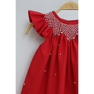 ĐẦM SMOCK ĐỎ ĐÍNH NGỌC
