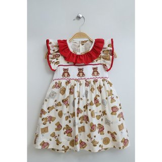 Đầm smock gấu