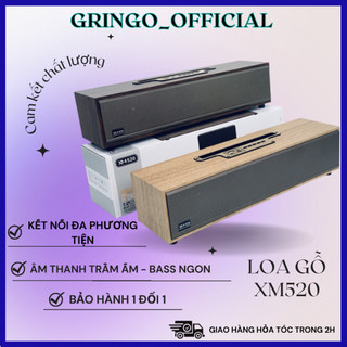 Loa nghe nhạc không dây bluetooth để bàn xm 520 bass mạnh, công suất 20w siêu trầm , thiết kế vỏ gỗ sang trọng | xm520