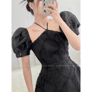 (CÓ BIGSIZE) Đầm Ren Cổ Yếm Thiết Kế RUBYSTORE