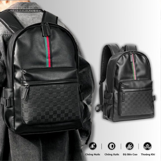 Balo Da Caro Thời Trang Ulzzang Nam Nữ,Da PU Cao Cấp,Đựng Laptop 15,6 inh-Chống nước,Kiểu dáng trẻ trung, cá tính - 030