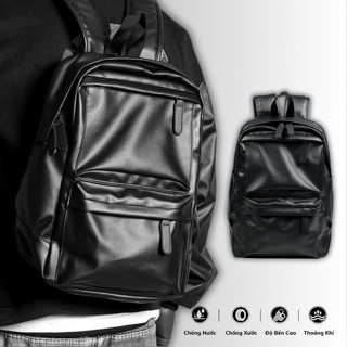Balo Da Thời Trang Ulzzang Nam Nữ,Da PU Cao Cấp,Đựng Laptop 15,6 inh-Chống nước,Kiểu dáng trẻ trung, cá tính - 6060