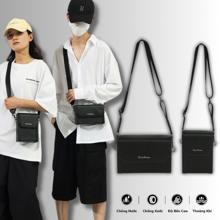 Túi Đeo Chéo Da Túi Unisex Basic Đa Chức Năng Đơn Giản Hàng Quảng Châu - 6950