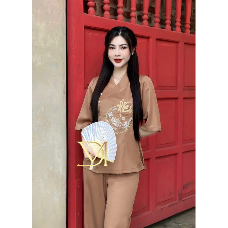 🌷 TỔNG  SET BỘ LAM THÊU ĐI CHÙA 60-90kg 🌺 Bigsize Rin Heo