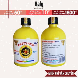 Acid béo plus 450ml hỗ trợ uốn nhuộm duỗi ép, axit béo điều chỉnh nồng độ ph giúp phục hồi tóc haly auth