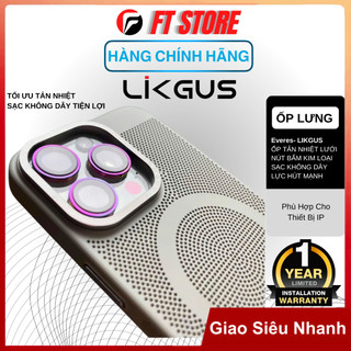[GIAO HỎA TỐC] Ốp lưng LIKGUS Lưới Tản Nhiệt + Magnetic (Hỗ Trợ Sạc Không Dây) Bảo Vệ Camera Kim Loại