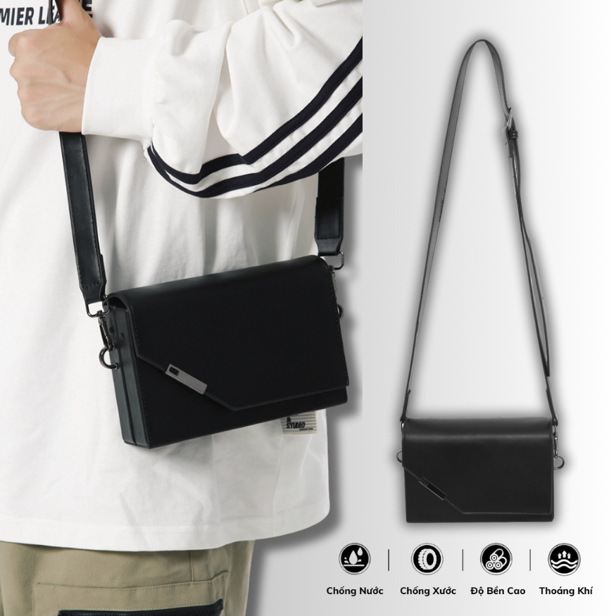 Túi Đeo Chéo Da Túi Unisex Basic Đa Chức Năng Đơn Giản Hàng Quảng Châu - 6957