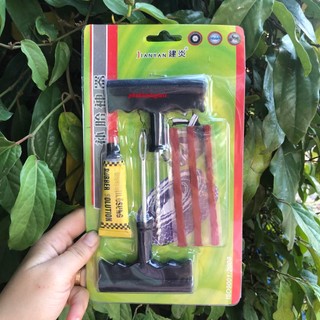 Bộ dụng cụ tự vá lốp xe máy ô tô không ruột vá lụi