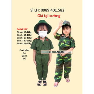 Quần áo bộ đội trẻ em loại đẹp