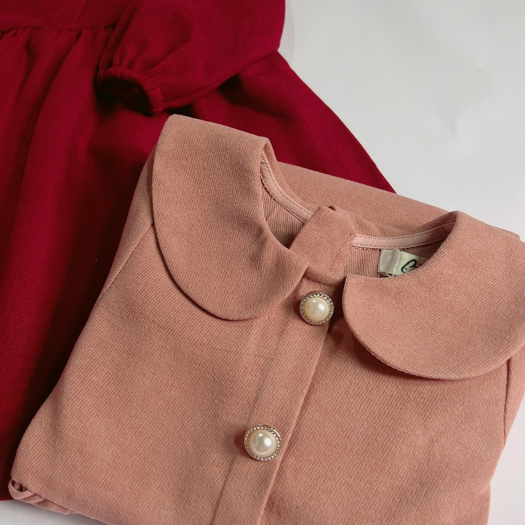 Váy bé gái,Váy cho bé gái mùa thu đông chất liệu nhung chéo size 8 - 32kg