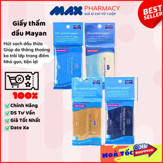 Giấy thấm dầu Mayan oil control paper, giấy thấm dầu Mayan than hoạt tính, phim thấm dầu - Maxpharmacy