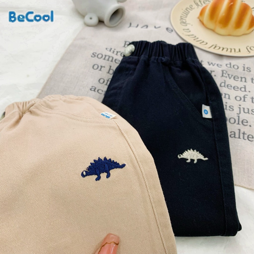 Quần Kaki Bé Trai Thêu Khủng Long BECOOL, Quần Bé Trai Từ 10-27Kg, Quần Dài Jogger Cho Bé