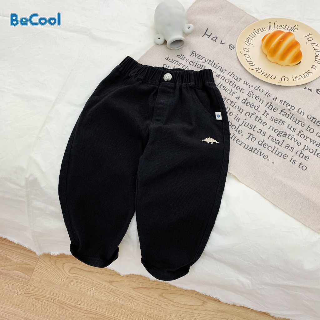 Quần Kaki Bé Trai Thêu Khủng Long BECOOL, Quần Bé Trai Từ 10-27Kg, Quần Dài Jogger Cho Bé