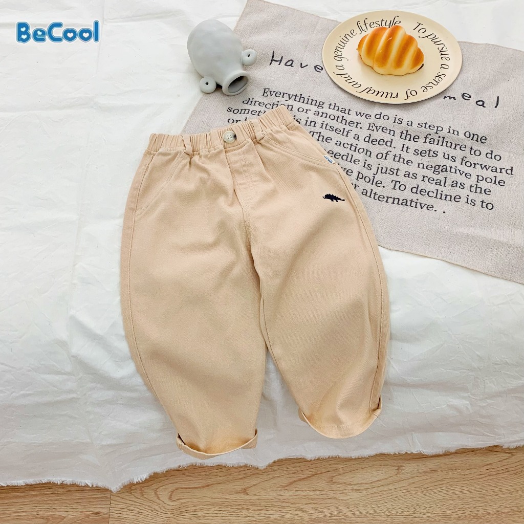 Quần Kaki Bé Trai Thêu Khủng Long BECOOL, Quần Bé Trai Từ 10-27Kg, Quần Dài Jogger Cho Bé
