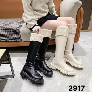 Mã 2971 bốt nữ da lỳ mềm cổ lông đế bằng cao 4p lót lông mềm mịn cao cấp fullbox