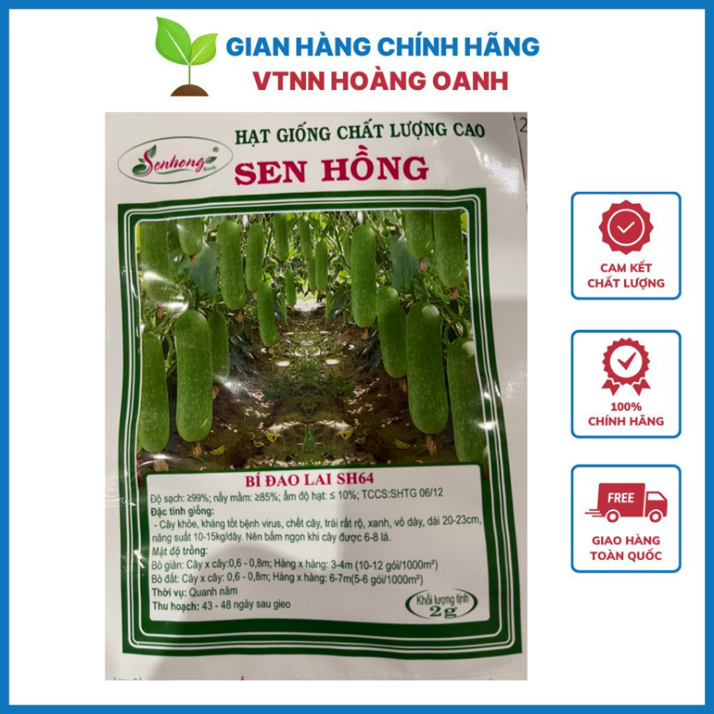 Hạt Giống Bí Đao Lai Sh64 (Bí Đao Chanh) Sen Hồng 2G (100 Hạt)