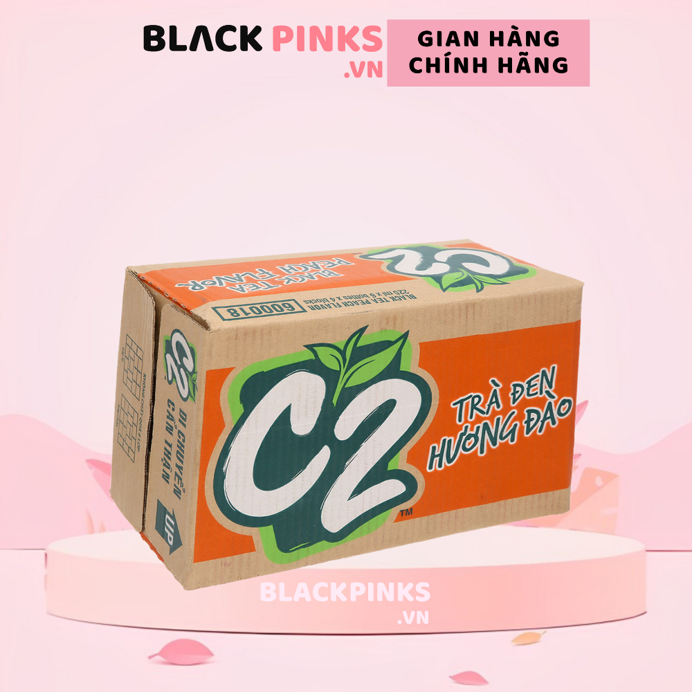 Thùng 24 chai trà đen C2 hương đào 225ml