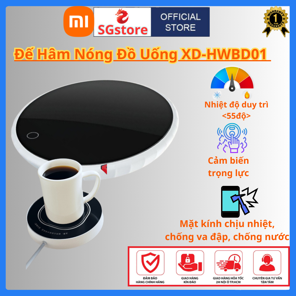 Đế hâm nóng đồ uống Xiaoda XD-HWBD01, Hâm nóng mọi chất liệu, Duy trì ở nhiệt độ 55 độ