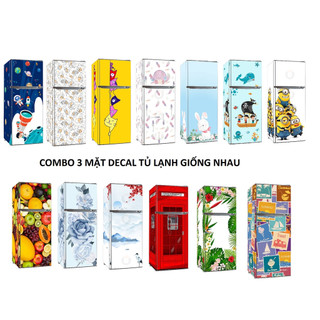 Combo 3 mặt giống nhau decal trang trí tủ lạnh