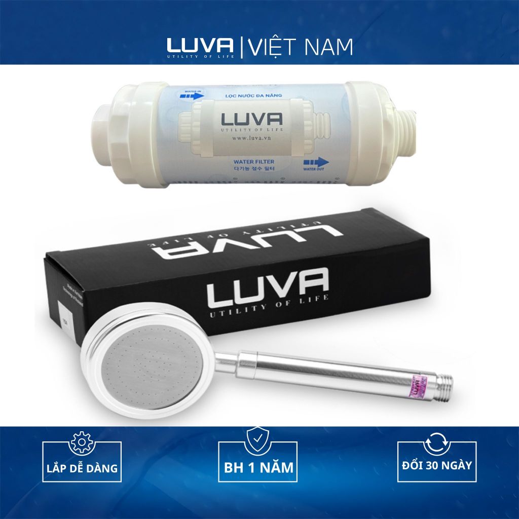 Vòi Sen Tăng Áp LUVA VS4 Kèm Lọc Nước Đa Năng LUVA GK1, Bảo Hành 1 Năm, Đổi Lỗi 100 Ngày