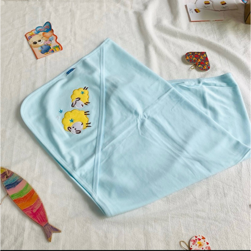 Choàng ủ có nón cotton sơ sinh loại mỏng
