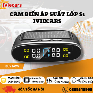 Cảm Biến Áp Suất Lốp Ô Tô Van Ngoài S1 Chính Hãng IViecars Cảnh Báo Giọng Nói, Sạc Năng Lượng Mặt Trời Màn Hình LCD