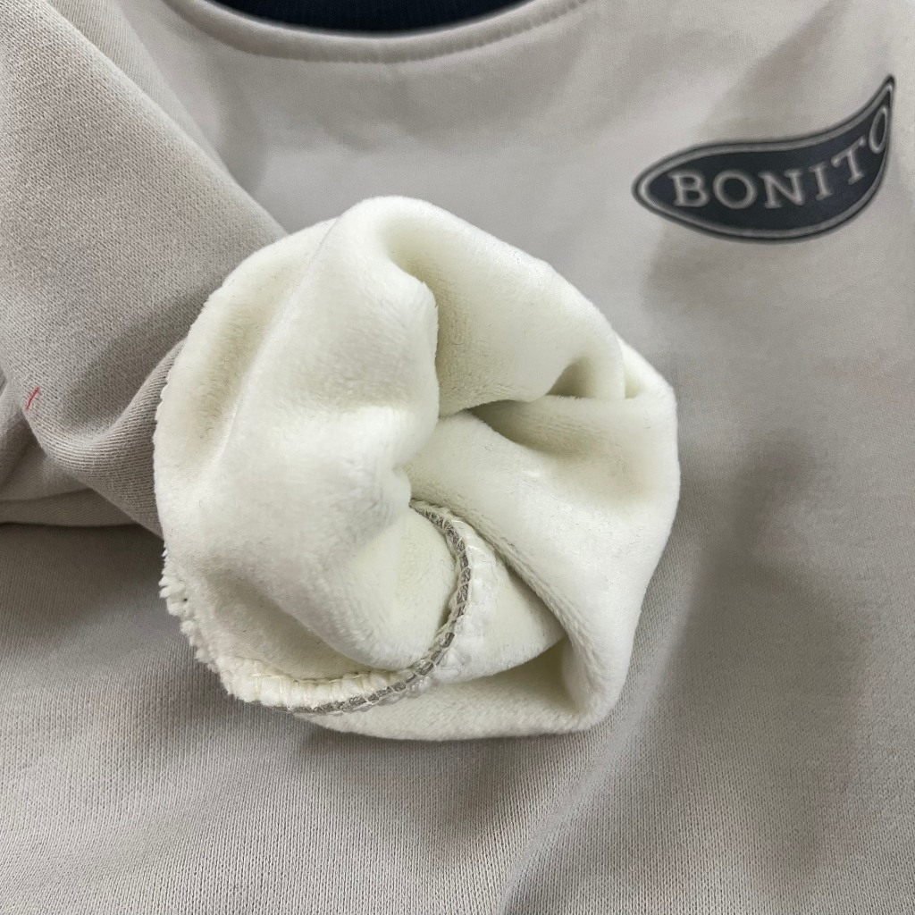 TE96- Bộ nỉ áo + quần Bonito Hokiha Kids chất nỉ lót lông nhung dầy dặn mềm mịn cho bé trai từ 8-16kg