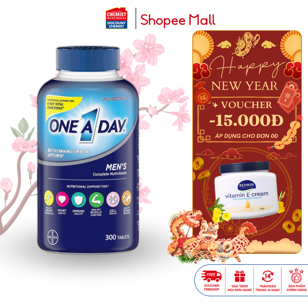 Vitamin tổng hợp cho nam giới One A Day Men Health Formula của Mỹ Multivitamin giúp tăng cường sức khỏe toàn diện 300v